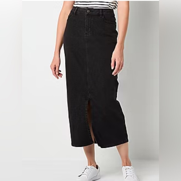 Liz Claiborne mineral wash
 Denim Maxi Skirt with Front Slit New With Tags - Picture 3 of 9